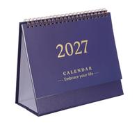 Didiseaon 2026-2027 Desktop Calendar 18 Months - Academic Year Desk Planner for Home Office School, Wirebound Monthly Flip Organizer for Time Management & Scheduling (dark Blue)