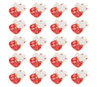 Didiseaon 20PCS Alloy Lucky Cat Charms Keychain Pendants DIY Jewelry Making Accessories Red Color Animal Ornaments for Crafting and Decoration