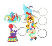 Didiseaon 20pcs Carnival Circus Theme Keychains Cartoon Keyring Pendants for Bags Luggage Cute Clown Seal Elephant Tiger Designs Lightweight Durable Purse Decorations