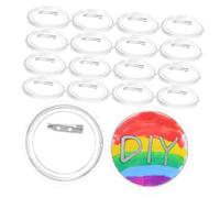 Didiseaon 20pcs Clear Acrylic Button Pins Blank Badge Blanks for Custom Pin Maker Scratch-resistant Craft Supplies with Secure Backing for Clothes Bags Hats Versatile DIY Badge Display