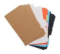 Didiseaon 20Pcs Colorful Paper Tab Dividers with Portable Binder Index Cards for Document Organization Office and School Use Includes Kraft Black White and Colored