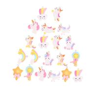 Didiseaon 20Pcs DIY Resin Jewelry Charms Assorted Mini Cartoon Unicorn Rainbow Cloud Pendants Lightweight Earrings Craft Accessories for Necklace Bracelet Making