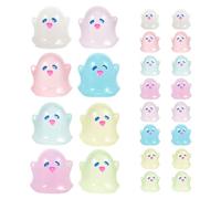 Didiseaon 20pcs Glow in The Dark Miniature Ghost Figurines Assorted Colour Resin Small Ghost Charms Wear Resistant for DIY Projects and Handmade Craft Decorations Random Color