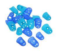 Didiseaon 20Pcs Guitar Finger Sleeves Silicone Finger Protectors Caps for Stringed Instruments Thumb Guitar Pick Covers in Light Blue and Navy Blue Suitable for Multiple Sizes and Instrument