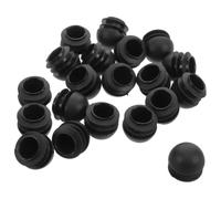 Didiseaon 20pcs Half round Plastic Plug 3/4 Inch round Plastic Hole Plug Pe Black for Furniture Assembly and Outdoor Patio Furniture Replacement