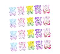 Didiseaon 20pcs Handmade Cartoon Bear Resin Craft Material Refrigerator Stickers for DIY Home Decor and Artistic Projects Random Color