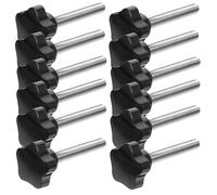 Didiseaon 20Pcs M10X70 Black Star Knob Hand Screws Epoxy Resin Handle, Knurled Thumb Screws for Machinery Clamping, Woodworking Hardware Nuts for DIY Projects