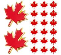 Didiseaon 20pcs Maple Leaf Pins: Canadian Pins Red Autumn Fall Leaves Brooch Metal Badge for Clothes Bags Hats Fashion Accessories for Men Women