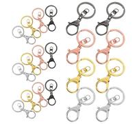 Didiseaon 20pcs Metal Lobster Claw Keychain Snap Hooks with Split Rings, Multi-Color Trigger Clasp Set for Car Keychains, Bag Charms, and DIY Craft Jewelry Accessories