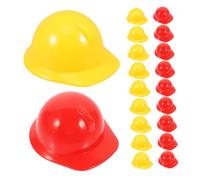 Didiseaon 20pcs Mini Construction Helmets for Dolls Realistic Plastic Safety Hard Hats in Yellow and Red for Birthday Party Decorations Craft Accessories Halloween Mini Hard Hat