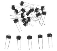 Didiseaon 20pcs Mini Momentary Micro Tactile Push Button Switches 6x5mm with Long White Pins Surface Mount for DIY Electronics and Industrial Controls