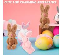 Didiseaon 20pcs Mini Rabbit Plush Dolls Soft Cartoon Bunny Ornaments for Home Decor DIY Craft with Pink Brown White Colors Cute Stuffed Animal Figures for Nursery and Holiday Decorations