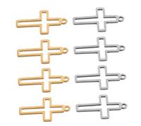 Didiseaon 20Pcs Mini Stainless Steel Cross Pendants Hollow Christian Faith Charms for DIY Jewelry Making Unisex Religious Crucifix Accessories for Necklace Bracelet Keychain