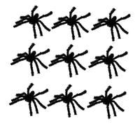 Didiseaon 20pcs Plush Spider Toys Wall Sticker Decor Fake Spider Models Halloween Flocking Black Props for Haunted House and Party