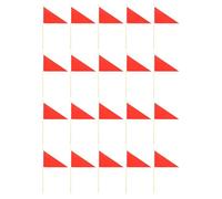 Didiseaon 20pcs Red Triangle Utility Marking Flags Bamboo Stakes - Construction Site Warning Flags for Boundary and Landscaping Markers, High Visibility Safety Pennants for Dig Site