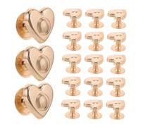 Didiseaon 20pcs Small Metal Heart Shaped Screwback Rivets Light Craft Studs for Belt Purse Handbag Luggage Foot Nails DIY Accessories