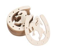 Didiseaon 20pcs Wooden Horseshoe Cutouts U-Shaped Rustic Wood Discs for DIY Crafts Home Decor Party Supplies Unfinished Horse Wall Charms for Christmas and Wedding Decoration