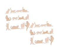 Didiseaon 24 Pcs Unfinished Wooden Cat Cutouts for DIY Crafts Safe Natural Wood Animal Shapes for Painting Educational Art Projects Whimsical Home Party Decorations