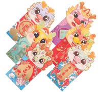 Didiseaon 24Pcs Chinese Red Envelopes Year of Dragon Money Holders with Lucky Patterns for Spring Festival Weddings Birthdays Traditional Lucky Money Packets