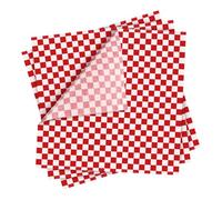 Didiseaon 24Pcs Food-grade Grease Resistant Wax Paper with Red Gingham Pattern for Sandwiches Burgers Hot Dogs Wrapping and Baking Liner