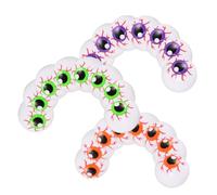 Didiseaon 24pcs Hollow Plastic Halloween Eyeballs Colorful Squishy Fake Eye Balls for Spooky Party Decorations Trick Treat Horror Props with Realistic Design Purple Orange Green