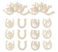 Didiseaon 24pcs Horseshoe Wood Cutouts Unfinished Craft Wooden Slices DIY Painting Supplies for Party Decorations Wall Hanging Ornaments
