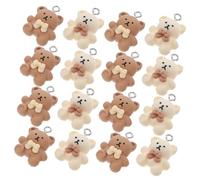 Didiseaon 24pcs Resin Bear Jewelry Charms with Bow Small Pendant DIY Accessories for Keychain Necklace Bracelet Crafting and Cute Decoration for