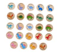 Didiseaon 24pcs Wooden Dinosaur Memory Matching Game for Educational Cognition for Preschool Kindergarten Enhances Memory Skills Social Interaction Fun Animal Learning Game