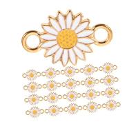 Didiseaon 25pcs Alloy Daisy Flower Pendant Connectors for Jewelry Making Sunflower Charms for DIY Bracelets and Necklaces Small Elegant Spacer Links for Craft Projects