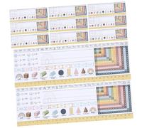 Didiseaon 25pcs Colorful Desk Name Tags for Classroom Printed Manuscript Nameplates with Alphabet Multiplication Chart and Fractions for Students Desks