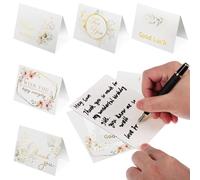 Didiseaon 25pcs Thank You Notes Greeting Cards 3.73x2.75x0.04in Folded Paper with Aesthetic and Classic Designs for Wedding and Occasions