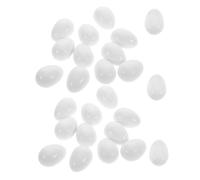 Didiseaon 25pcs White Plastic Parrot Fake Eggs Reusable Bird Egg Props for Parrots Doves and Birds Realistic Hatching Simulation Nest Accessories for Breeding Management and Craft Decoration
