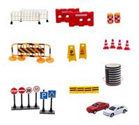 Didiseaon 27Pcs Mini Traffic Cones Signs Set Educational for Playset for DIY Model Layouts Fine Workmanship Traffic Roadblock Figures