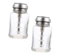 Didiseaon 2pcs 100ml Refillable Glass Craft Bottles Press Pump Alcohol Dispenser for Makeup Cleanser and Kitchen Use