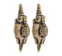 Didiseaon 2pcs Antique Brass Animal Cabinet Pulls, Turtle Riding Crocodile Retro Drawer Knobs, Coastal Themed Nautical Kitchen Cabinet Hardware for Home Decor