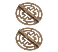 Didiseaon 2pcs Antique Brass Jewelry Box Hinges with Engraved Hollow Double Happiness Pattern, Small Polished Decorative Hinges for Wooden Cabinets, Drawers, and Vintage Craft Projects