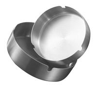 Didiseaon 2pcs Ashtray Indoor Stainless Steel Ashtrays 3.14x3.14x1.18in Stainless Steel Sturdy Compact Three Slots Simple Design Classic Color Modern Look for Bedroom Hotel Use
