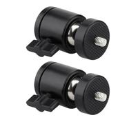 Didiseaon 2pcs Black Metal Tripod Ball Head with 3/8 Inch Hole, Adjustable Orientation and Swivel Hot Shoe Mount Adapter for Monitor and Microphone Use in Different Scenarios