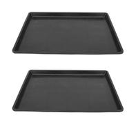 Didiseaon 2pcs Black Plastic Pet Cage Tray Dog Poop and Urine Bedpan 43.5x32.4x2.5cm Household Puppy Potty Tray for Crate and Kennel Use