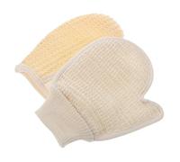 Didiseaon 2pcs Body Scrub Mitts Exfoliating Glove for Shower Natural Sisal Bath Mitts Soft Cotton Spa Gloves