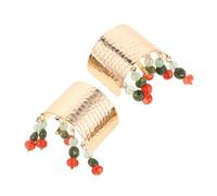 Didiseaon 2pcs Boho Chinese Style Ponytail Buckles with Glass Bead Tassels Elegant Handmade Hair Clips for Womens Parties Travel Daily Wear High Ponytail Hair Accessory