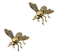 Didiseaon 2pcs Brass Bee Adornment Small Bee Decor for Desktop Craft Figurine Home Ornaments Table