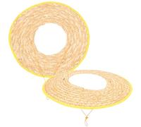 Didiseaon 2pcs Breathable Wheat Straw Sun Hat Visor Brim Shade Cover for Hard Hats Outdoor UV Protection Neck and Ear Shield