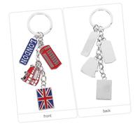 Didiseaon 2pcs British Flag Keychains Uk Souvenirs with London Bus Design Travel Accessories for Car Keys Bags and Wallets Lightweight Portable British-themed Charms