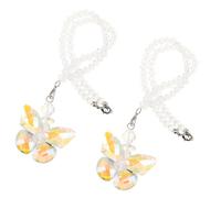 Didiseaon 2pcs Butterfly Crystal Car Pendant Elegant Rearview Mirror Hanging Ornament for Interior Decoration Effortless Setup Rainbow Light Effect Premium Crystal Craftsmanship