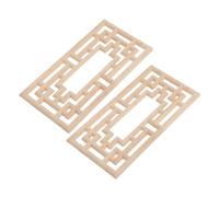 Didiseaon 2pcs Carved Wood Appliques Hand Carved Wooden Decor for Furniture Doors Walls Cabinets DIY Friendly Unpainted Wood Onlays Elegant Home Renovation Trim