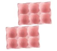 Didiseaon 2pcs Ceramic Egg Holder 6 Slots Egg Organizers Stackable Kitchen Storage Container Modern Elegant Design for Refrigerator Keeping Fresh