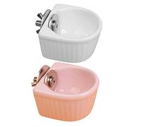 Didiseaon 2Pcs Ceramic Pet Bowl Squirrel Feeder Hanging Bowl for Rabbits Chinchillas and Hamsters Easy to Clean Safe and Stylish Design Height for Comfort