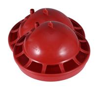 Didiseaon 2pcs Chick Drinking Waterer and Poultry Feeding Bowl for Small Chicks, Automatic Gravity Water Drinker Red Float Valve, Farm and Ranch Poultry Care Equipment