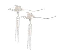 Didiseaon 2pcs Chinese Hair Accessories for Moon and Flower Hair Chopsticks Silver
